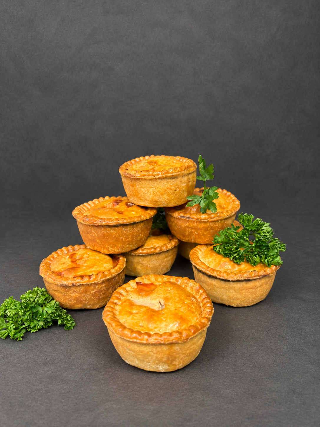 Pork Pie on a smooth charcoal background