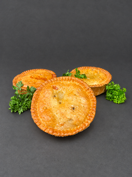Stand Pies on a smooth charcoal background