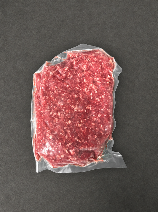 Minced Lamb on a smooth charcoal background