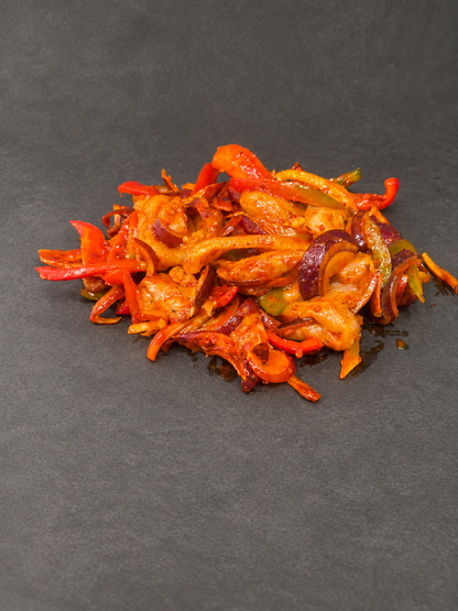Stir Fry's on a smooth charcoal background