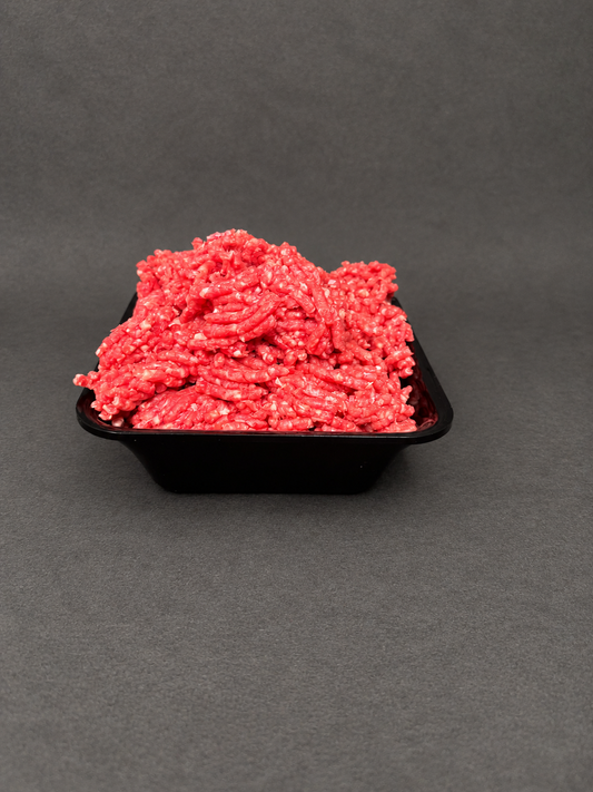 Minced Beef on a smooth charcoal background