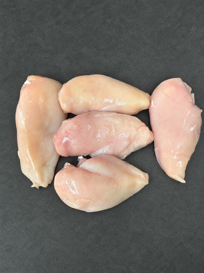 Chicken Fillets on a smooth charcoal background