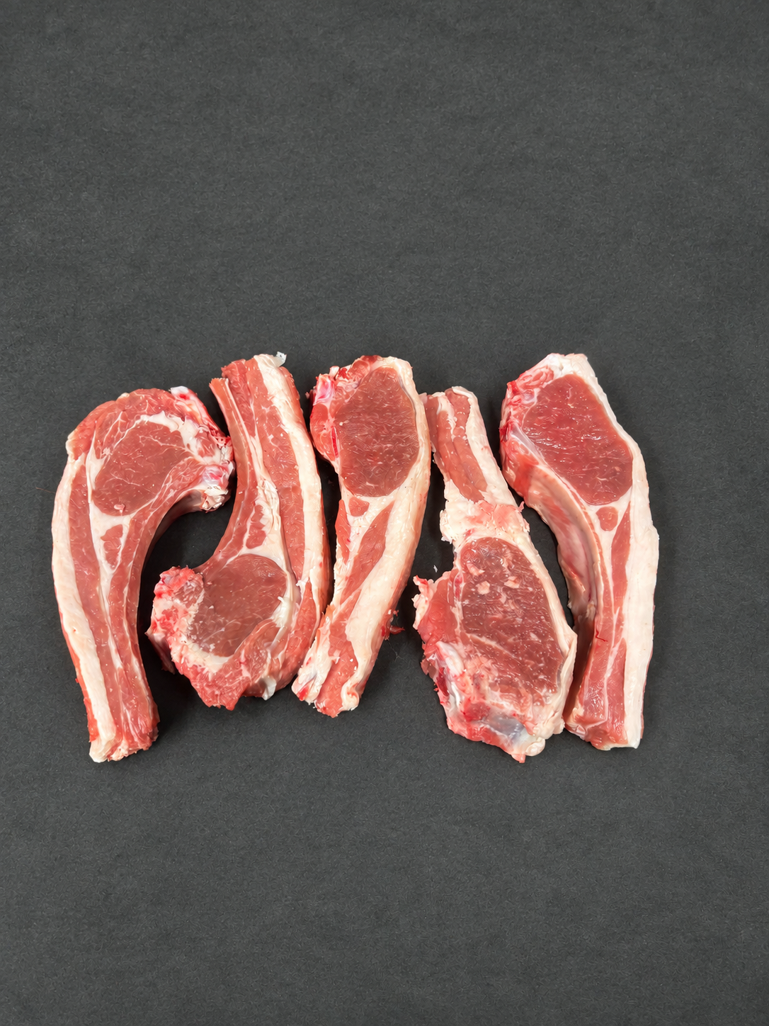 Lamb Chop on a smooth charcoal background