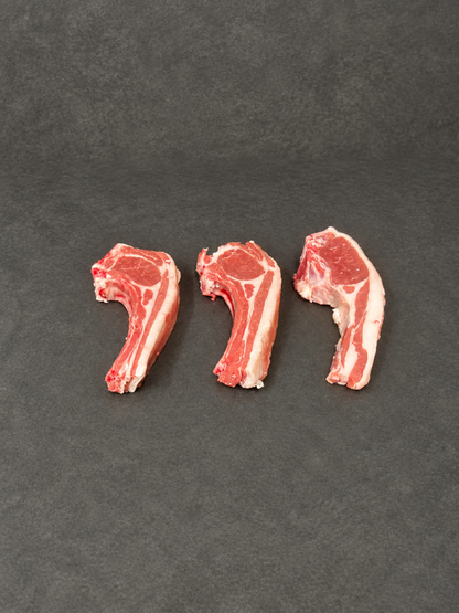 Lamb Chop on a smooth charcoal background