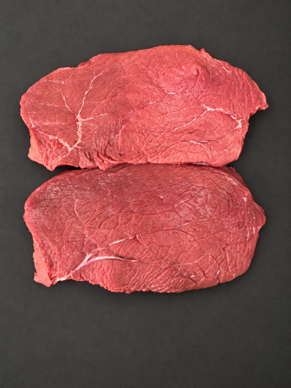Rump Steak on a smooth charcoal background